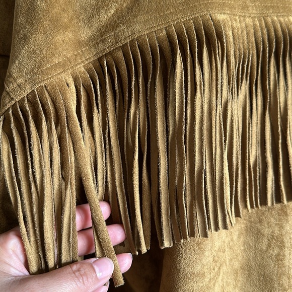 Zara Faux Suede Overshirt /shacket with Fringe - Picture 6 of 10